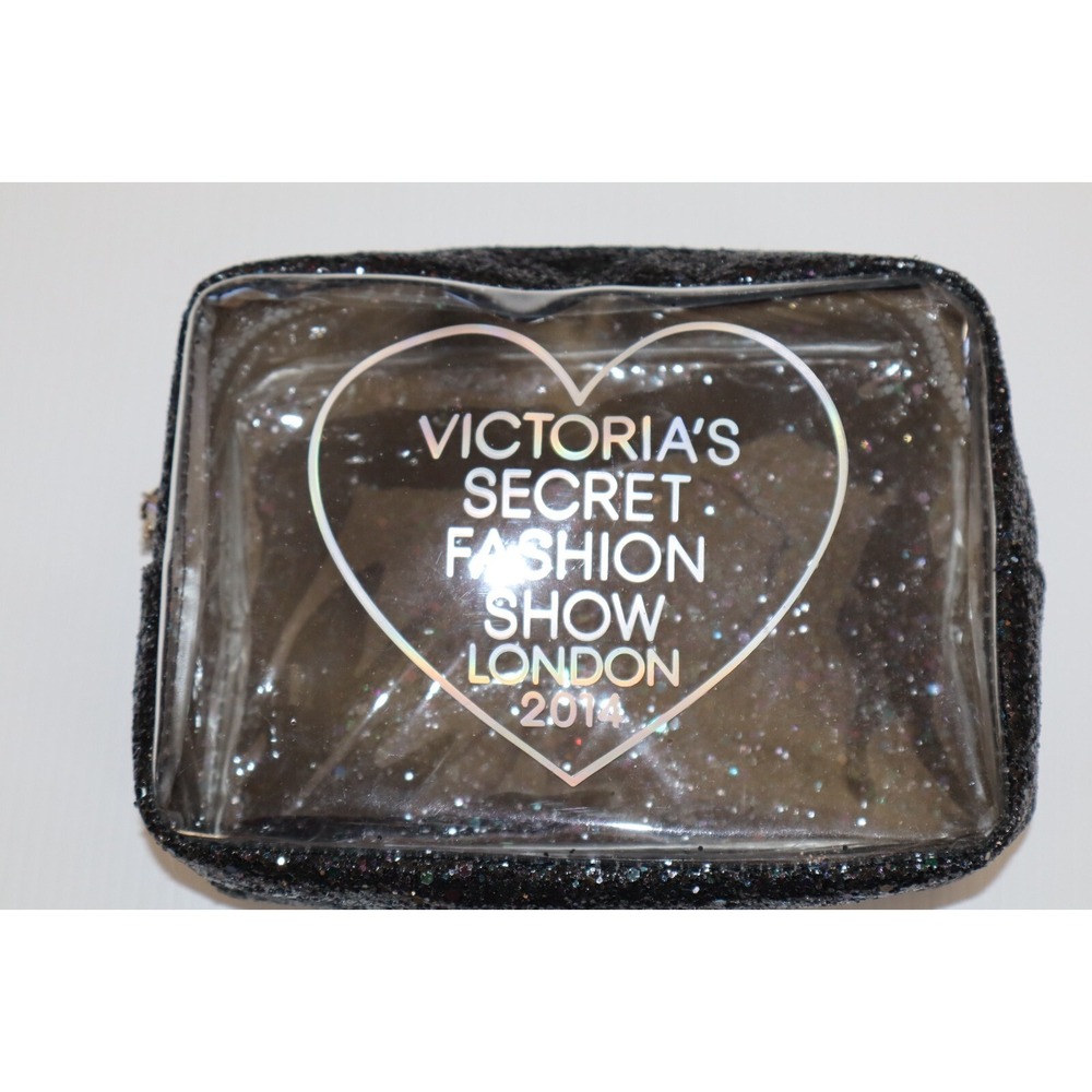 Victoria's Secret Fashion Show London 2014 Black Glitter Cosmetic Makeup Bag